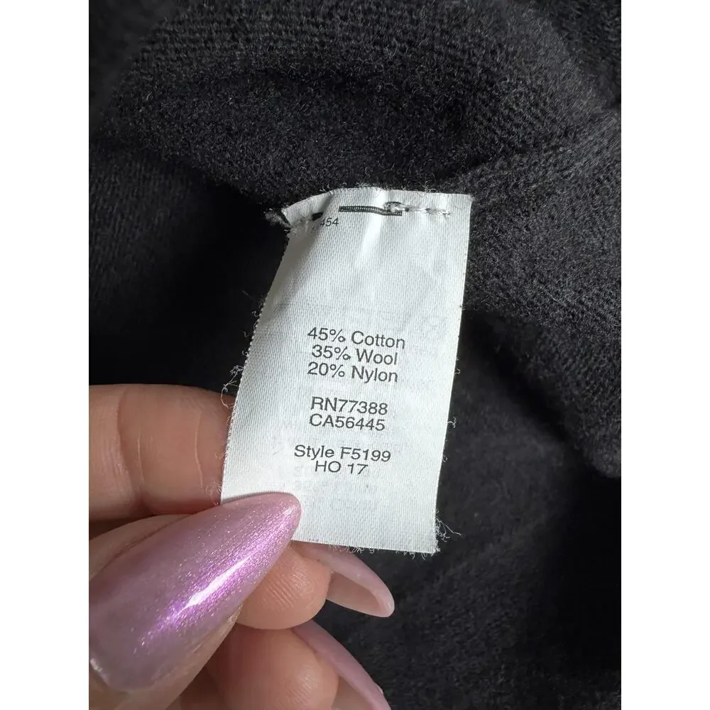 J.CREW Sweater Pullover Womens S Black Cotton Wool Nylon Lightweight Crewneck